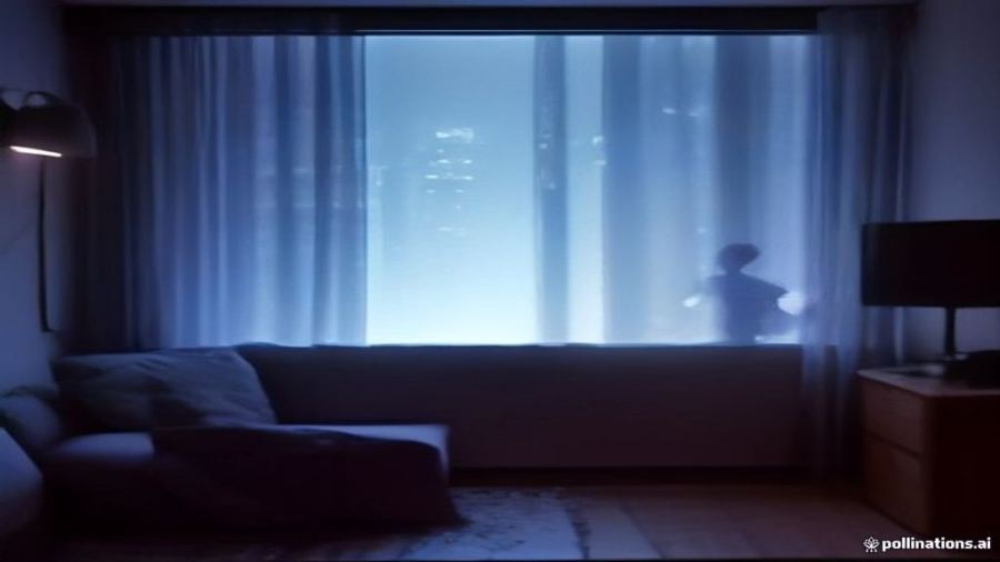A glowing TV screen in a dark living room at night, a cosy streaming mood