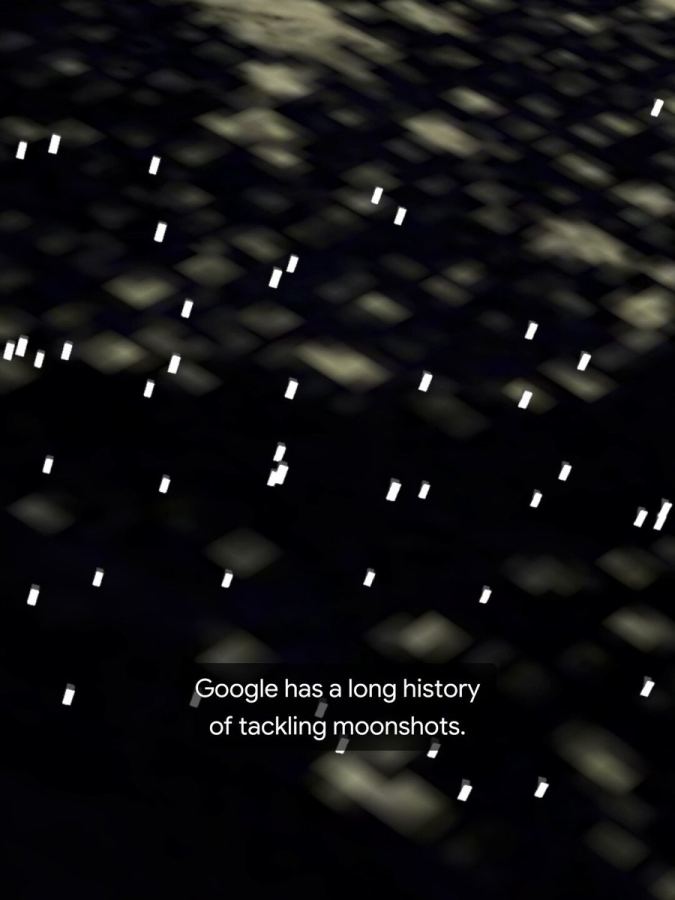 Google’s launch film still — the research moonshot, not a product data center.