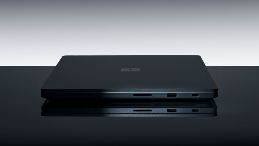 Landscape product photograph of the new Surface Laptop Ultra used as Microsoft’s pre-order hero image.