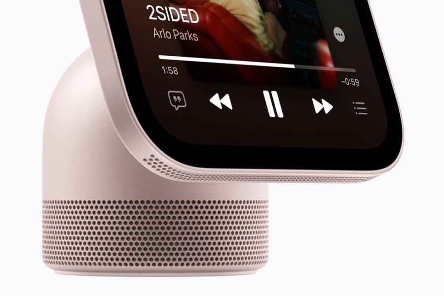 Detail of HomeView’s acoustic system showing display drivers and base woofer.