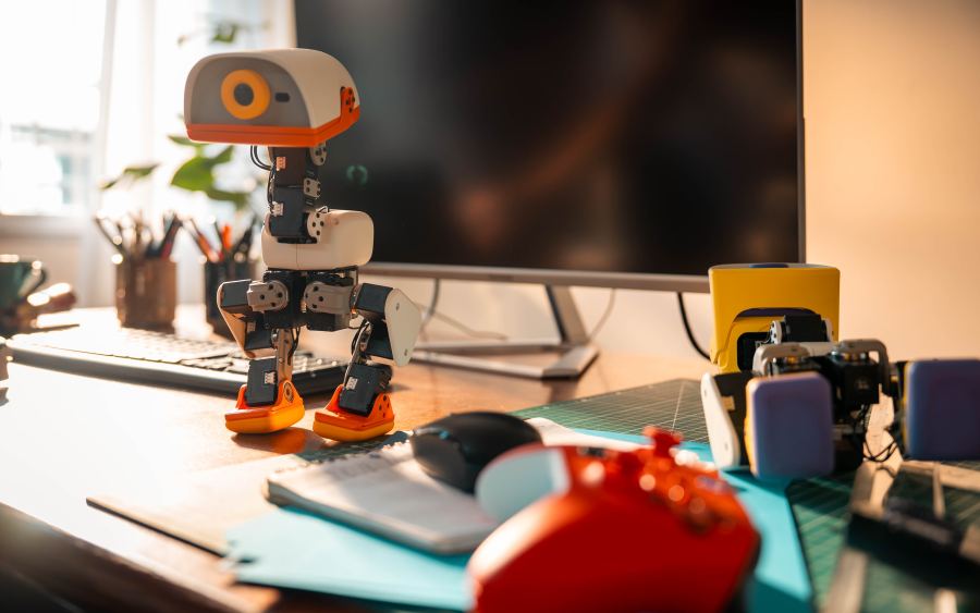 Morning light with MicroDuck — the approachable design that makes physical AI experimentation feel less intimidating