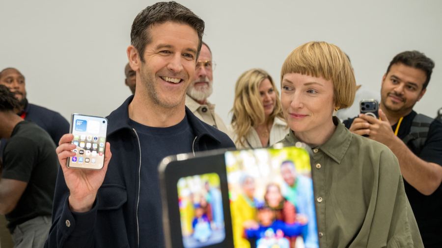 John Ternus with the iPhone Duo during the product launch period