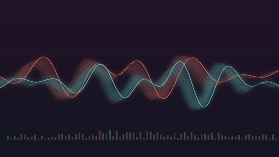 Overlapping sound waveforms illustrating simultaneous listening and speaking—the core of full-duplex behavior.