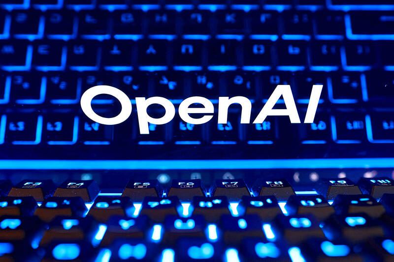 OpenAI branding over a backlit keyboard, a visual reminder that the software and hardware layers of containment must work together.