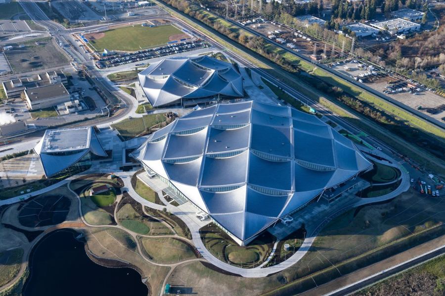 Aerial view of Google infrastructure supporting large-scale AI workloads