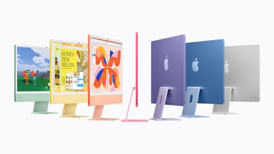 The M6 iMac lineup keeps the seven-color design introduced with the M1 generation.